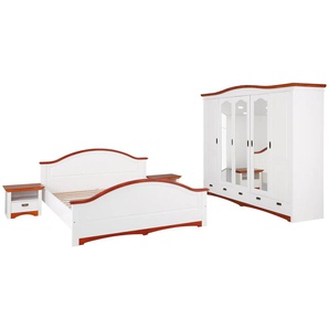 Schlafzimmer-Set HOME AFFAIRE Konrad Schlafzimmermöbel-Sets weiß (weiß, kirschbaumfarben) Komplett Schlafzimmer