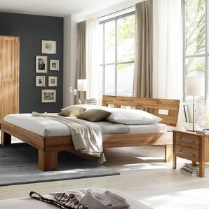 Schlafzimmer-Set HOME AFFAIRE Modesty I Schlafzimmermöbel-Sets Gr. Kleiderschrank mit Spiegel, beige (natur) Komplett Schlafzimmer bestehend aus einem 140 cm Bett, 3-türigem Schrank