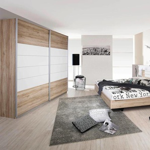 Schlafzimmer-Set RAUCH Barcelona Schlafzimmermöbel-Sets weiß (eichefarben san remo, weiß) Komplett Schlafzimmer