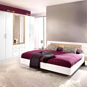 Schlafzimmer-Set RAUCH Burano Schlafzimmermöbel-Sets Gr. mit 6-trg. Schrank, weiß (weiß, struktureichefarben hell) Komplett Schlafzimmer