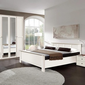 Schlafzimmer-Set WIMEX Chalet Schlafzimmermöbel-Sets weiß Komplett Schlafzimmer mit dekorativen Aufleistungen