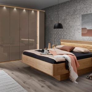 Schlafzimmer Vancouver, Eiche bianco teilmassiv, 180 x 200 cm, Schrank 300 x 216 cm