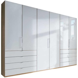 Schlafzimmerkleiderschrank in Weiß und Eiche Bianco Falttüren