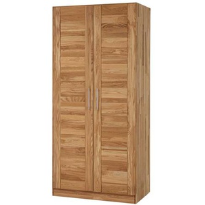 Schlafzimmerschrank mit 2 Türen Wildeiche Massivholz