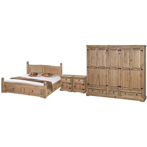 Schlafzimmerset Finca Rustica I Braun/Beige/Kiefer Natur