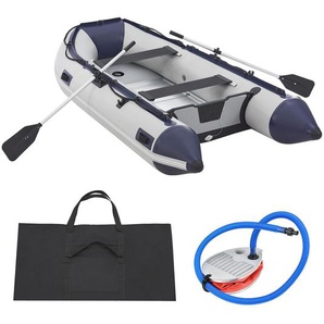 Schlauchboot Paddelboot grau mit Aluboden und zwei Sitzbänken