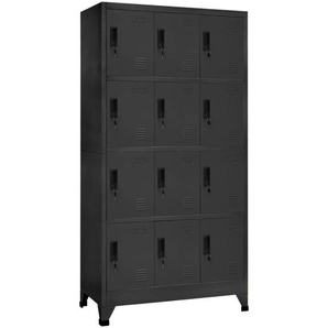 Schließfachschrank Anthrazit 90x45x180 cm Stahl