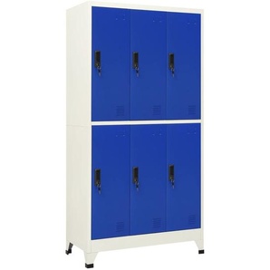Schließfachschrank Grau und Blau 90x45x180 cm Stahl