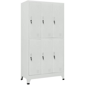 Schließfachschrank mit 6 Fächern Stahl 90x45x180 cm Grau