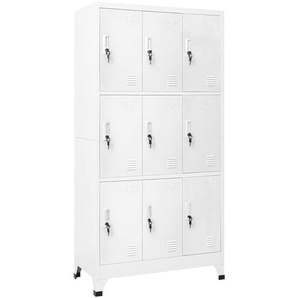 Schließfachschrank mit 9 Fächern Stahl 90x45x180 cm Grau