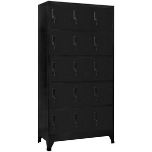 Schließfachschrank Schwarz 90x40x180 cm Stahl
