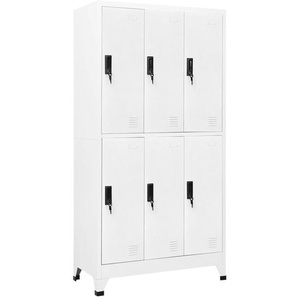Schließfachschrank Weiß 90x45x180 cm Stahl