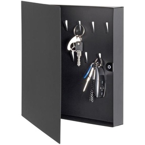 Schlüsselkasten, Schwarz, Metall, 30x30x4 cm, Garderobe, Schlüsselboards & -kästen
