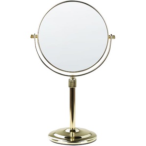 Schminkspiegel Gold Metall ø 20 doppelseitiger Spiegel mit Vergrößerung für den Frisiertisch