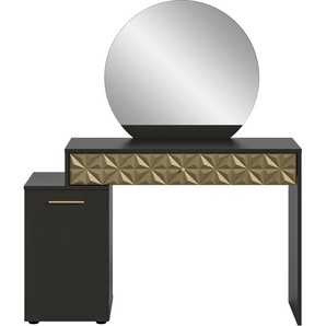Schminktisch INOSIGN inklusive Spiegel Tische Gr. B/H/T: 95 cm x 137 cm x 42 cm, schwarz (schwarz, schwarz, schwarz) Frisiertisch Frisierkommode, 1 Schubkasten, Tür, 3 Fächer