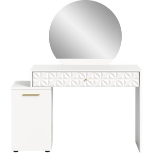 Schminktisch INOSIGN Schminktisch inklusive Spiegel Tische Gr. B/H/T: 95 cm x 137 cm x 42 cm, weiß (weiß, weiß, weiß) Frisiertisch Frisierkommode, 1 Schubkasten, Tür, 3 Fächer