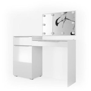 Schminktisch Lilli, Weiß, 135 cm mit led Beleuchtung Vicco