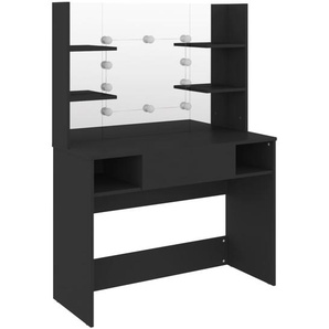Schminktisch mit LED-Beleuchtung 100x40x135 cm MDF Schwarz