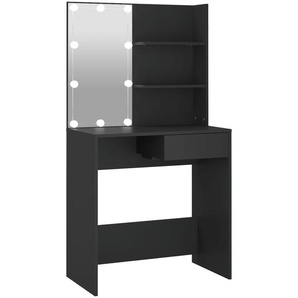 Schminktisch mit LED-Leuchten Schwarz 74,5x40x141 cm