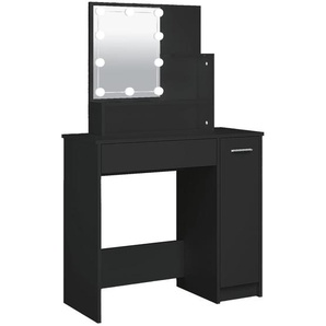 Schminktisch mit LED Schwarz 86,5x35x136 cm