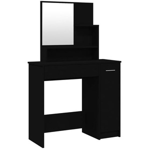 Schminktisch mit Spiegel Schwarz 86,5x35x136 cm