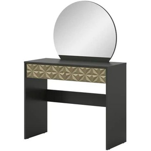 Schminktisch mit Spiegel - schwarz - Materialmix - 90 cm - 133 cm | Möbel Kraft