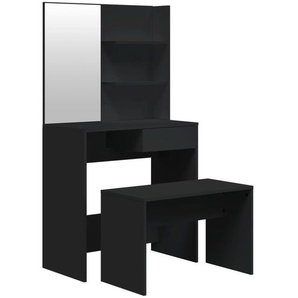 Schminktisch-Set Schwarz 74,5 x 40 x 141 cm