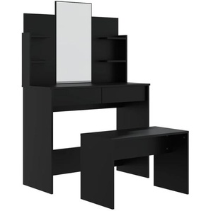 Schminktisch-Set Schwarz 96x40x142 cm