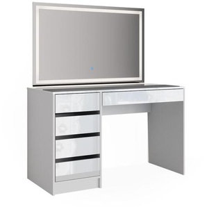 Schminktisch Sherry, Weiß, 120 cm mit led Beleuchtung Vicco