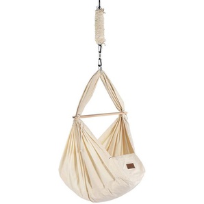 Schmusewolke Federwiege Federwiege mit Deckenbefestigung , Beige , Holz, Metall, Textil , Buche , 30x147 cm , Deckenmontage möglich, Feder mit Sicherheitsseil , Babymöbel, Babybetten, Stubenwagen & Wiegen, Federwiegen