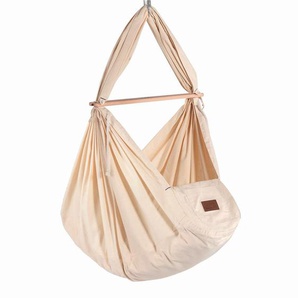 Schmusewolke Federwiegenset Federwiege mit Tipi-Gestell , Weiß, Beige , Holz, Metall, Textil , Buche , 150x224 cm , Deckenmontage möglich, Feder mit Sicherheitsseil , Babymöbel, Babybetten, Stubenwagen & Wiegen, Federwiegen