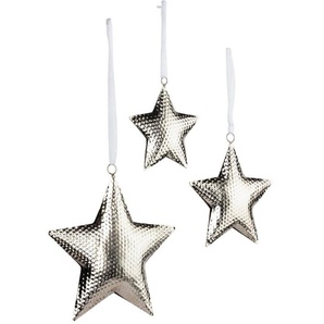 Schneider Baumbehang Weihnachtsdeko, Christbaumschmuck (Set, 3 St), Sterne, Ø ca. 14, 17 und 22 cm
