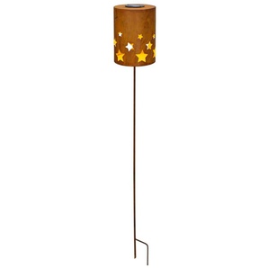 Schneider LED Gartenleuchte, LED fest integriert, Warmweiß, LED-Solarstecker Sterne Rost