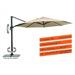 Schneider-Schirme Ampelschirm Rhodos Grande 400/8 rund, Ø ca. 400 cm, Farbe:natur 789-02