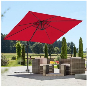 Schneider Schirme Ampelschirm Rhodos Junior, LxB: 270x270 cm, rot, quadratisch, ohne Wegeplatten