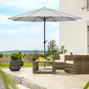 Marktschirm SCHNEIDER SCHIRME Adria Standschirme grau (silbergrau) Sonnenschirme Durchmesser 350 cm, silbergrau, rund, ohne Schirmständer