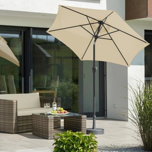 Sonnenschirm SCHNEIDER SCHIRME Bilbao Standschirme beige (natur) Sonnenschirme abknickbar, ohne Schirmständer
