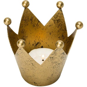 Schneider Teelichthalter (Set, 4 St), aus Metall, Kronen-Form, Höhe ca. 7 cm
