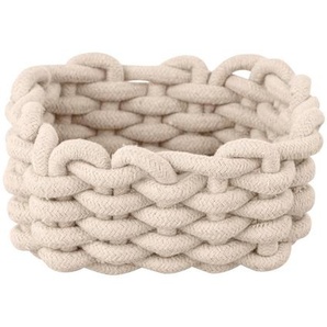 Schöner Wohnen Aufbewahrungskörbchen Melara, Creme, Textil, quadratisch, 16.5x7.5x16.5 cm, nachwachsender Rohstoff, Ordnen & Aufbewahren,