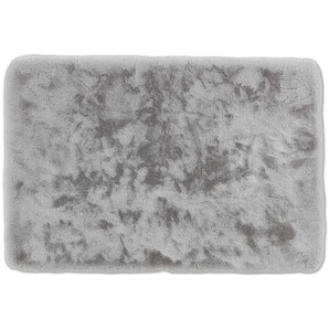Schöner Wohnen Badteppich Bali, Silber, Textil, rechteckig, 60x90 cm, für Fußbodenheizung geeignet, rutschfest, Badtextilien, Badematten