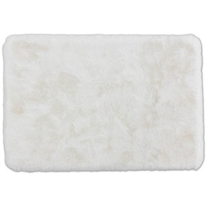 Schöner Wohnen Badteppich Bali, Weiß, Textil, rechteckig, 40x60 cm, für Fußbodenheizung geeignet, rutschfest, Badtextilien, Badematten