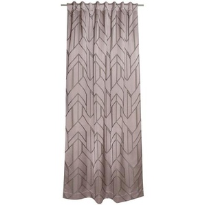 Schöner Wohnen Fertigvorhang Elian , Grau, Altrosa , Textil , Graphik , 130x250 cm , für Stange und Schiene geeignet , Wohntextilien, Gardinen & Vorhänge, Fertiggardinen, Fertiggardinen