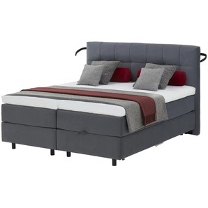 SCHÖNER WOHNEN Kollektion Motor Boxspringbett mit Bettkasten Vita ¦ grau ¦ Maße (cm): B: 190 H: 125