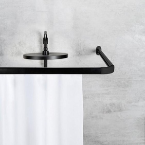 SCHÖNER WOHNEN-Kollektion Vorhangschiene »Jete«, mit Bohren, verschraubt, Aluminium, Kunststoff, Winkel-Duschvorhangschiene, Aluminium, mit 16 Vorhanggleitern