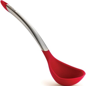 Schöpflöffel CUISIPRO Elegance Kochlöffel Gr. - Länge: 31 cm, rot (edelstahlfarben, rot) Löffel Schöpfer aus satiniertem Edelstahl, sehr hochwertig