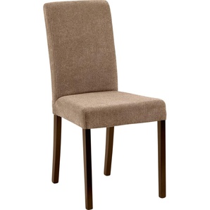 4-Fußstuhl SCHÖSSWENDER Martina 100 Stühle Gr. B/H/T: 56 cm x 91 cm x 40 cm, 2 St., Polyester uni, Massivholz, braun (mercury 105 braun, buche mit holzwerkstoff schwarz) 4-Fuß-Stuhl Esszimmerstuhl Küchenstühle Stühle Gestell aus Massivholz Buche schwarz