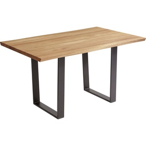 SCHÖSSWENDER Baumkantentisch Oviedo 4, FSC®-zertifiziertes Massivholztischplatte mit Baumkante