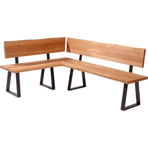 massivline&more Eckbank Oviedo 4, modernes Design, Gestell aus massivem Metall