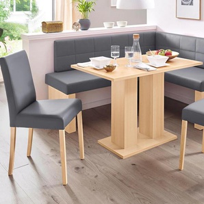 Eckbankgruppe SCHÖSSWENDER Anna Sitzmöbel-Sets Gr. Kunstleder, Langer Schenkel links (169/130 cm), grau (holzwerkstoff mit farbe buche, lotos 5311 grau, buchefarben) Eckbankgruppen Sitzmöbel-Sets 2 Stühlen massiven Gestell