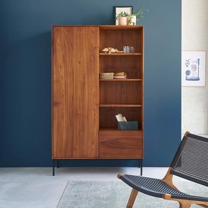Schrank aus massivem Teakholz und Metall 110 cm